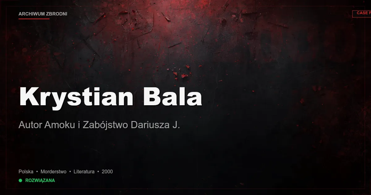 Krystian Bala: Autor Amoku i Zabójstwo Dariusza J.