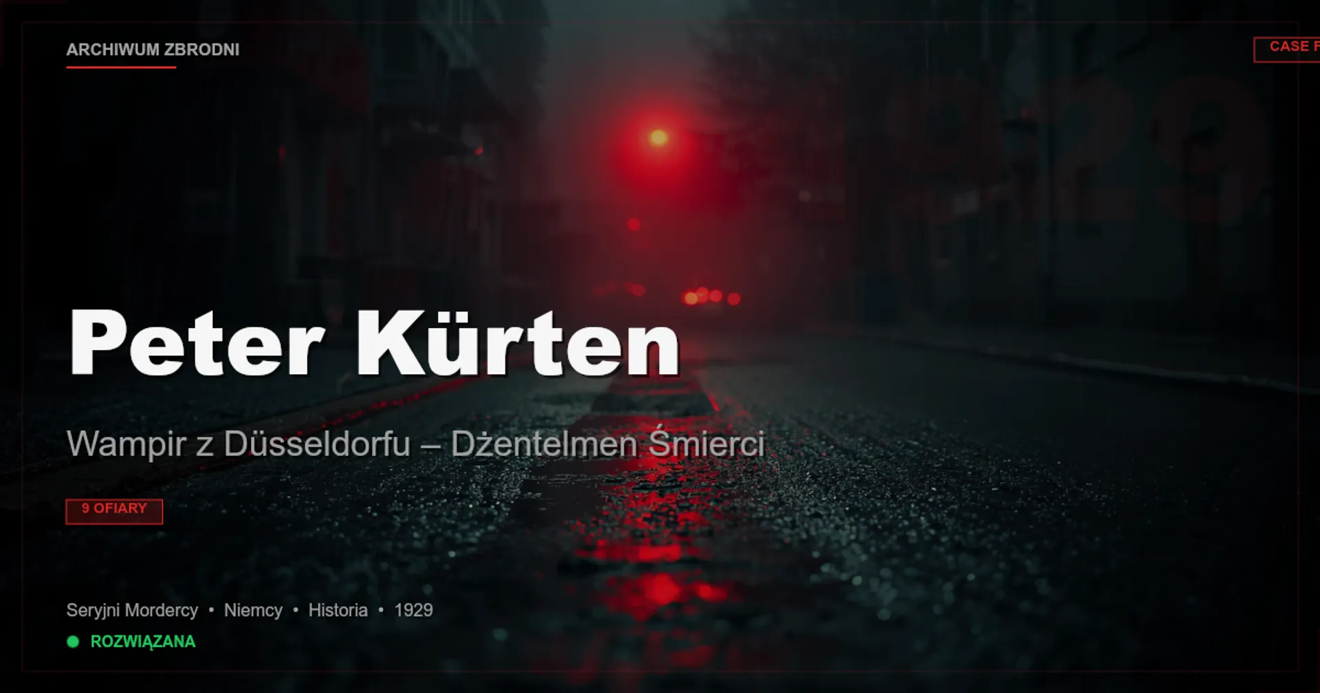 Peter Kürten: Wampir z Düsseldorfu – Dżentelmen Śmierci